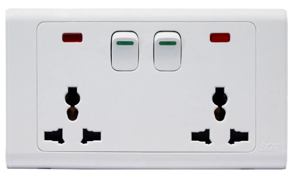 SGT A9 - 2Gang 3+3Pin Socket 13A250V