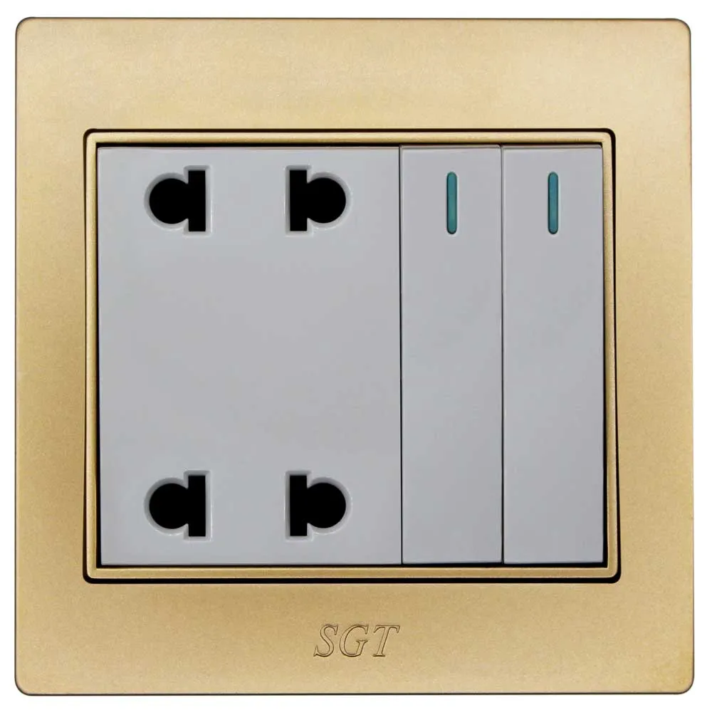 SGT Q9 - 2Gang 2+2Pin Socket 10A250V
