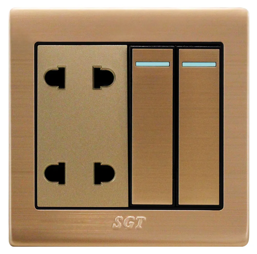 SGT LK6 - 2Gang 2+2Pin Socket 10A250V