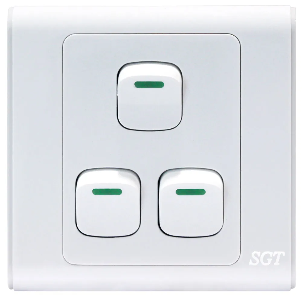 SGT A9 3Gang 1Way Switch 10A250V