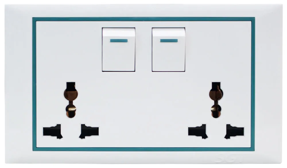 SGT New LS - 2Gang 3+3Pin Socket 13A250V