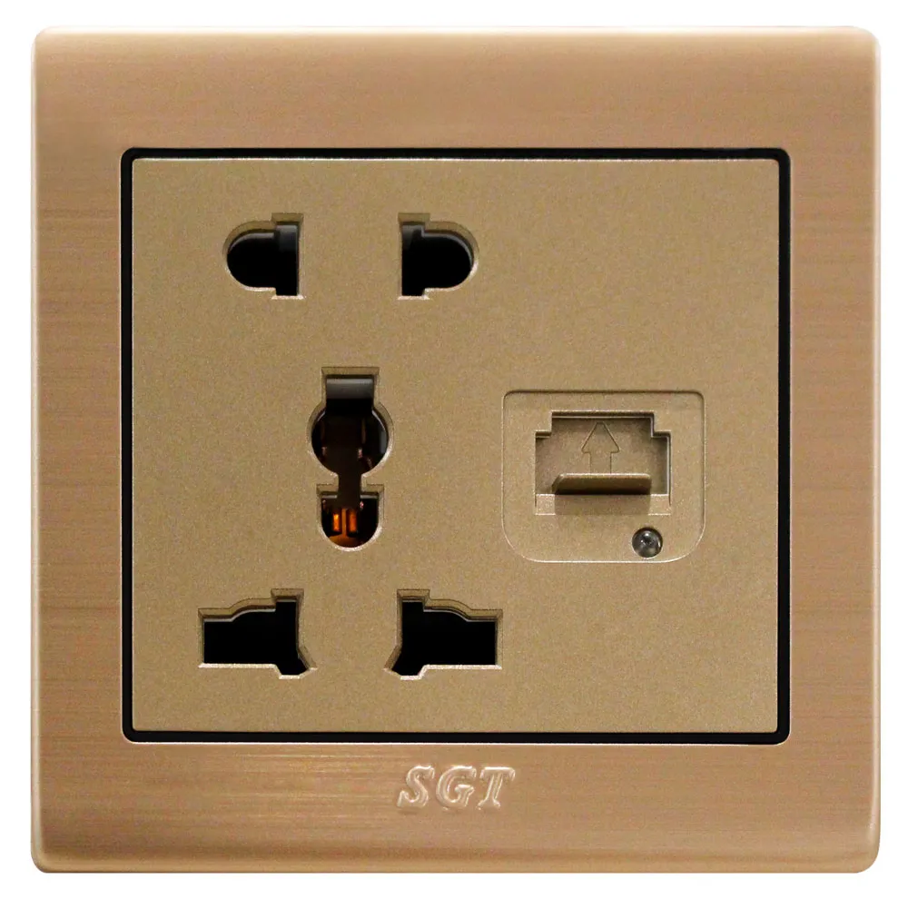 SGT LK6 - 2+3Pin Universal + USB Socket 10A250V