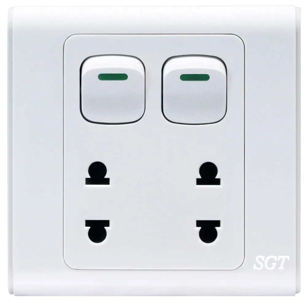 SGT A9 - 2Gang 2+2Pin Socket 10A250V